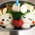 クックXAM6XG☆'s cooksnap of when they made ラブラブうさぎちゃん⭐キャラ弁.