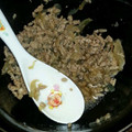 京11530's cooksnap of when they made 玉ねぎと豚挽き肉の甘辛炒め丼.