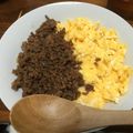 でんでんむーし☆'s cooksnap of when they made 簡単すぐできる！鶏そぼろ丼♡.