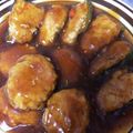 ♡chicken♡'s cooksnap of when they made ナス　しいたけ　ピーマンの肉詰めあんかけ.