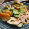 ぽんぽん堂's cooksnap of when they made れんこんとかぼちゃのごまマヨ和え.