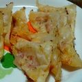 かなニャンコ's cooksnap of when they made モッツァレラチーズ&トマトの揚げワンタン.