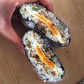 NOOOOOB's cooksnap of when they made 海苔とスライスチーズで☆「おにぎらず」☆.