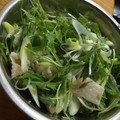 はちみつこーひー's cooksnap of when they made 鳥皮と水菜のさっと茹で.