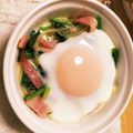 foglia5655's cooksnap of when they made 蒸すと簡単！ベーコンホウレンソウの卵料理.