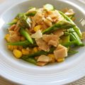 時花菜's cooksnap of when they made ☆アスパラコーンバター醤油☆ベーコンのせ.