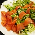 ぐでたまパン's cooksnap of when they made スモークサーモンの水菜まきまきサラダ.