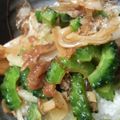 CoffeeCoco's cooksnap of when they made ゴーヤと豚肉の梅肉炒め.