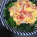 クックZSZU4O☆'s cooksnap of when they made ほうれん草とカニカマの卵あんかけサラダ♪.