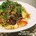 inyako's cooksnap of when they made 料亭風♡手作り肉カス入り焼きそば.