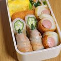 つちかな's cooksnap of when they made Oお弁当（魚肉ソーセージの竹輪巻き焼き）.