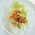 シナモシナモ's cooksnap of when they made 豆腐とひき肉の甘辛味噌そぼろのレタス巻き.
