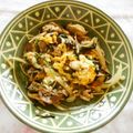 pitachan1's cooksnap of when they made 豚肉・ホウレン草・卵の塩麹×塩昆布炒め.