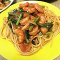 ぬむぬむ's cooksnap of when they made ほうれん草と海老のナポリタン.