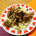 komutatata's cooksnap of when they made 氷こんにゃくと豚肉のソース炒め.
