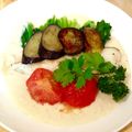 momra's cooksnap of when they made 焼ナスと鱈のポワレ～バジルクリームソース.