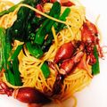 クックQIKA8K☆'s cooksnap of when they made ホタルイカと菜の花の和風パスタ.