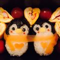 まるにょ's cooksnap of when they made キャラ弁☆仲良しペンギン♡バレンタイン♡.