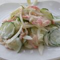 kachimachi's cooksnap of when they made 新たまねぎと春きゅうりのかにかまサラダ.