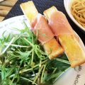 目指せ美白's cooksnap of when they made パンの耳のトーストの生ハム巻.
