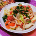 ＊＊おはな＊＊'s cooksnap of when they made 簡単★桜海老とレタスの塩焼きうどん.