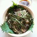 こうまさmam's cooksnap of when they made ★簡単美味しい★鰹のたたき丼.