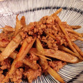 kumichef's cooksnap of when they made ごぼうと挽肉の甘辛炒め.