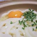aya712's cooksnap of when they made お月見！？茹でたうどんまんまで釜玉うどん.