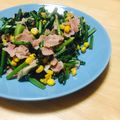 ❁ユリメッコ❁'s cooksnap of when they made かぶの葉を生で！ベーコンと炒めてみた.