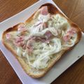 さっちゃん←元こ茄子's cooksnap of when they made ベーコン＆玉ねぎトースト.