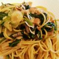 ぽちょちゃん719's cooksnap of when they made ほうれん草とベーコンの和風パスタ.