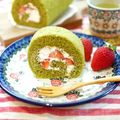 Kenmamac's cooksnap of when they made 苺とミルククリームの抹茶ロール.