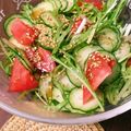 ハシコ82's cooksnap of when they made 簡単☆水菜とトマトのサラダ.