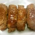 クックE3JHG5☆'s cooksnap of when they made 焼肉のたれで♪高野豆腐の豚バラ巻き.
