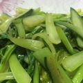 なるこォ's cooksnap of when they made 小松菜とキュウリの炒め物.