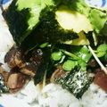 悠820's cooksnap of when they made かつおの漬け丼アボカド添え.