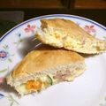 お〜♪'s cooksnap of when they made お箸一本☆食べ易いホットサンド.