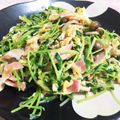 農家嫁スターチス's cooksnap of when they made ☆超簡単☆豆苗ベーコンしめじの卵炒め☆.