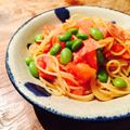 kaokaofood's cooksnap of when they made めんつゆｄｅベーコントマトスパゲッティ♪.