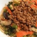 junkoの日々's cooksnap of when they made 納豆と野沢菜のパスタ.