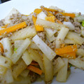 なっちゃん３１１'s cooksnap of when they made 簡単！きぬさやと挽き肉の味噌マヨいため.
