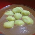 yossimario's cooksnap of when they made ミニ抹茶白玉団子あずき添え♡.