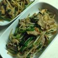 minitora's cooksnap of when they made もやしとニラと豚肉のピリ辛炒め.