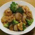 単刀直入's cooksnap of when they made えびとブロッコリーのオイスターソース炒め.