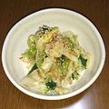 Grifola's cooksnap of when they made 余った白菜とチンゲン菜のめんマヨサラダ☆.