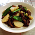nasubeam's cooksnap of when they made 長芋と牛肉とさやえんどうの醤油炒め.