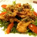 shoheitake's cooksnap of when they made 鶏もも肉のねぎたっぷり油淋鶏.