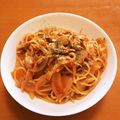 ちぃる's cooksnap of when they made 玉ねぎとツナのピリ辛トマトソースパスタ.