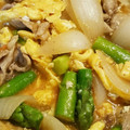 chishuha's cooksnap of when they made 新たまねぎとアスパラと豚肉のさっぱり炒煮.
