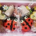 kokakokko's cooksnap of when they made テントウムシのキャラ弁当（簡単おにぎり）.